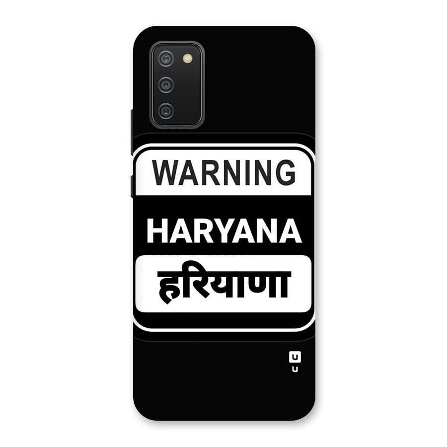 Warning Haryana Back Case for Galaxy M02s