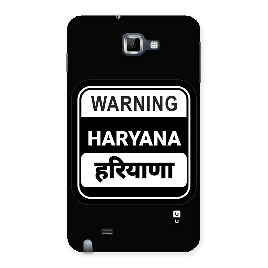 Warning Haryana Back Case for Galaxy Note