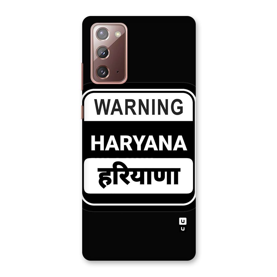 Warning Haryana Back Case for Galaxy Note 20