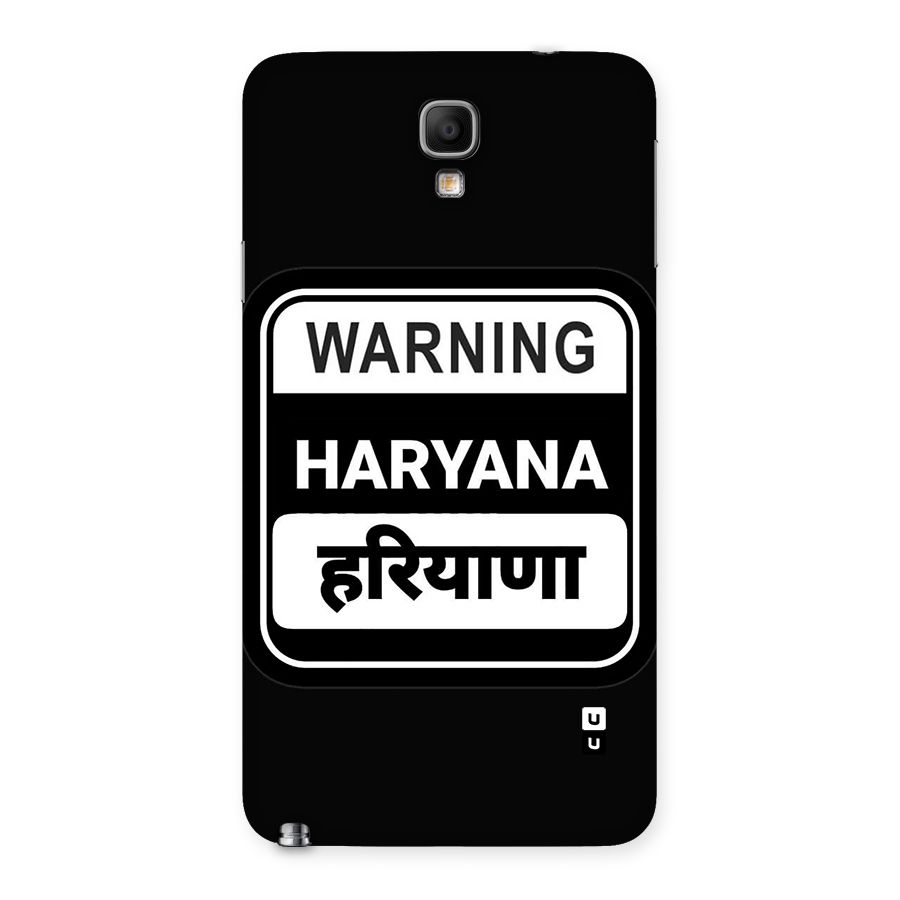 Warning Haryana Back Case for Galaxy Note 3 Neo