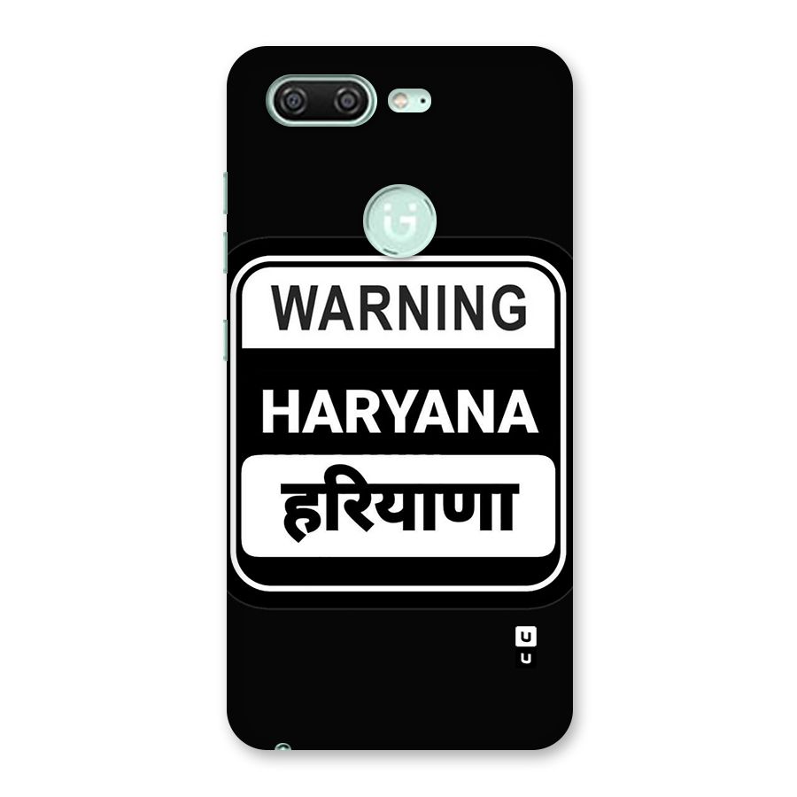 Warning Haryana Back Case for Gionee S10