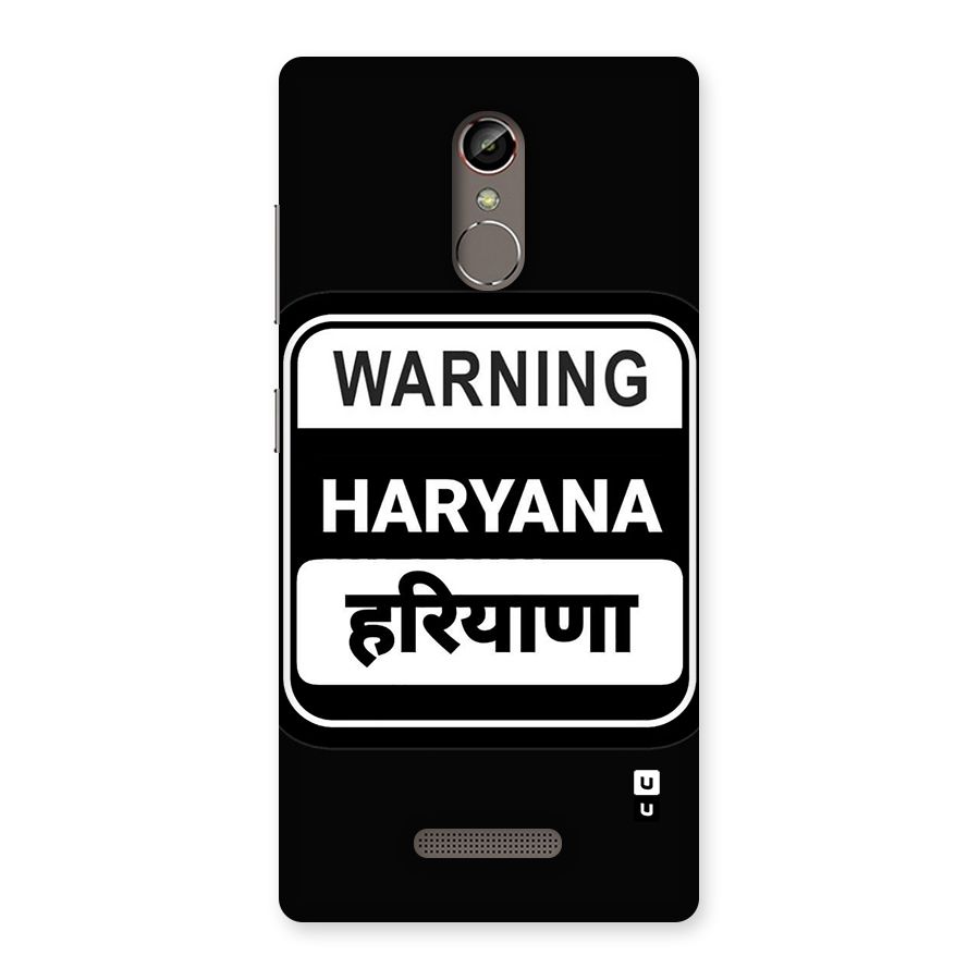Warning Haryana Back Case for Gionee S6s