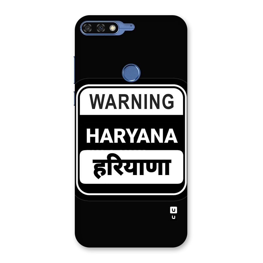 Warning Haryana Back Case for Honor 7C