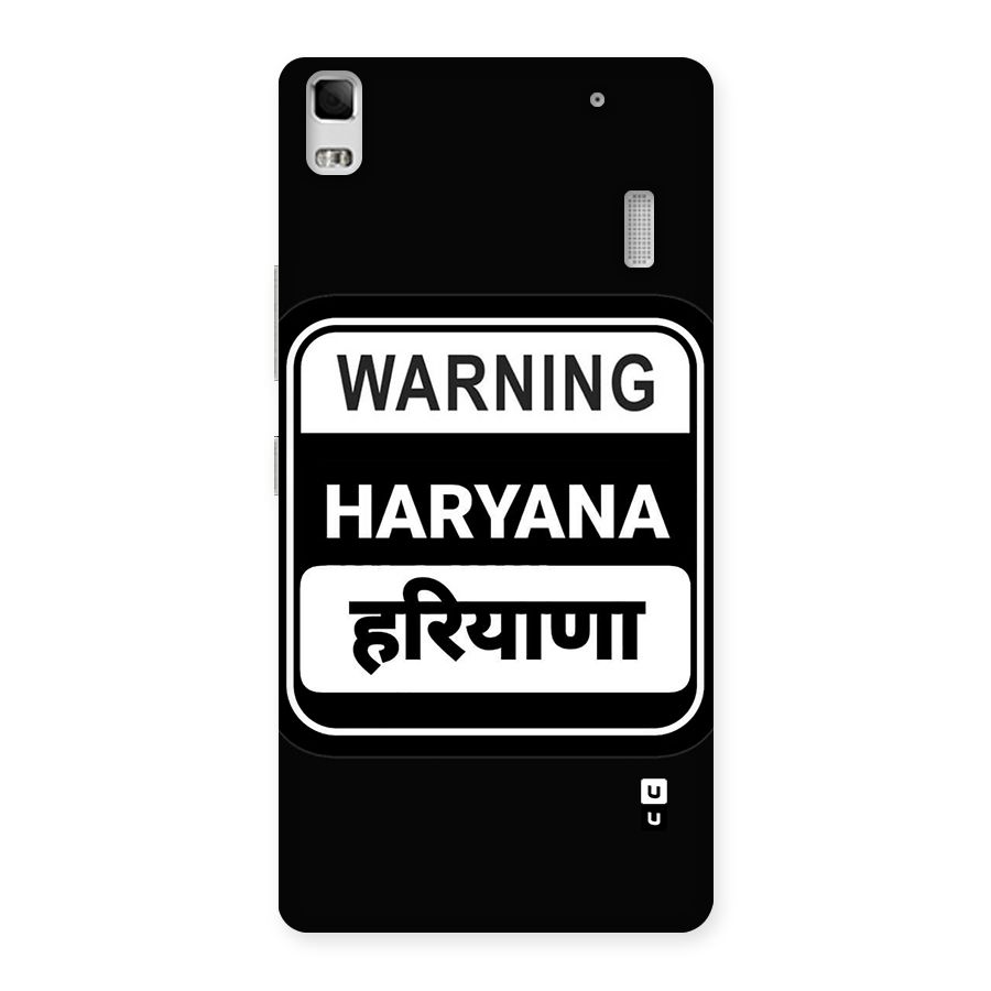 Warning Haryana Back Case for Lenovo K3 Note