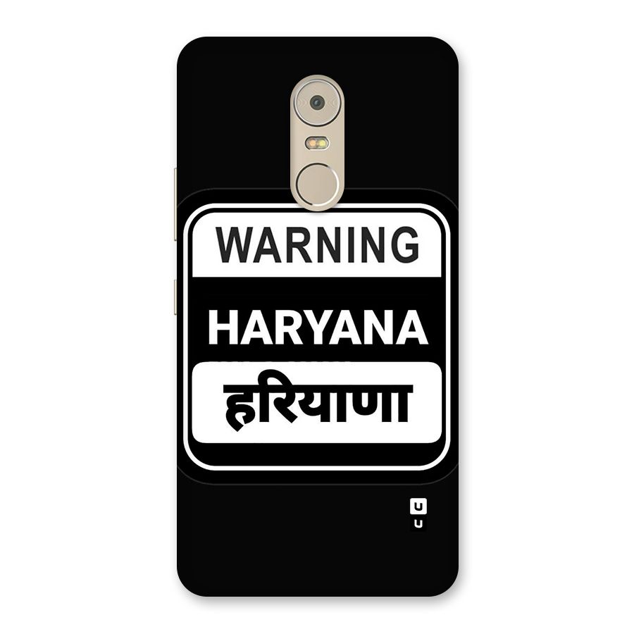 Warning Haryana Back Case for Lenovo K6 Note