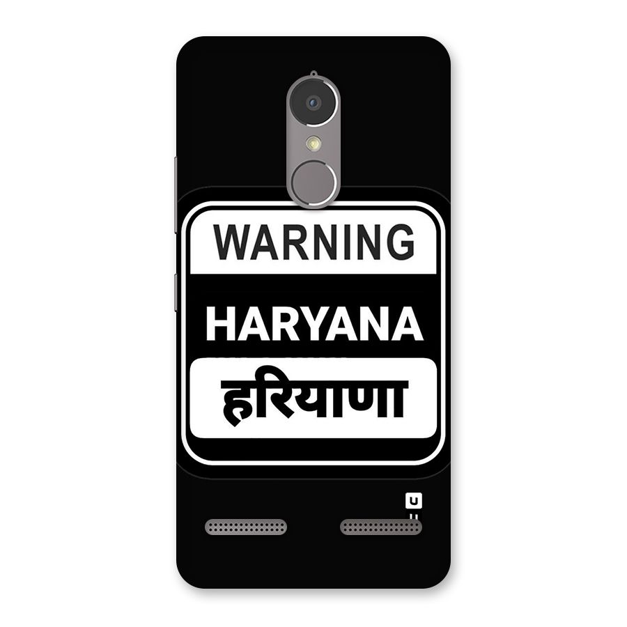 Warning Haryana Back Case for Lenovo K6 Power
