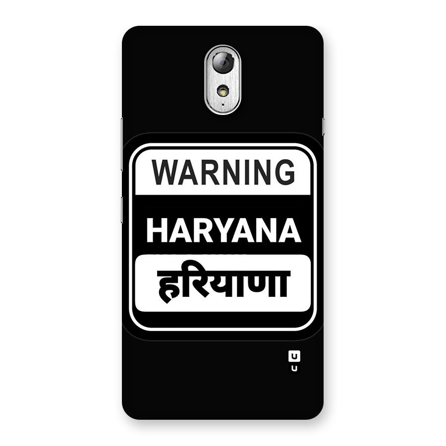 Warning Haryana Back Case for Lenovo Vibe P1M