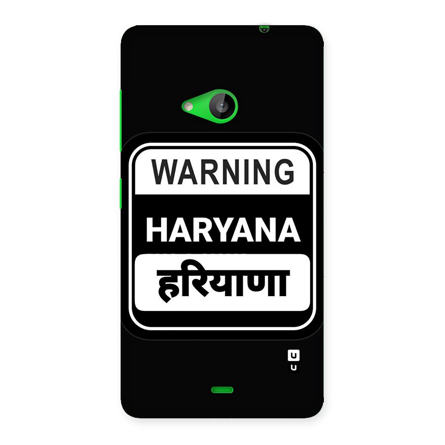 Warning Haryana Back Case for Lumia 535
