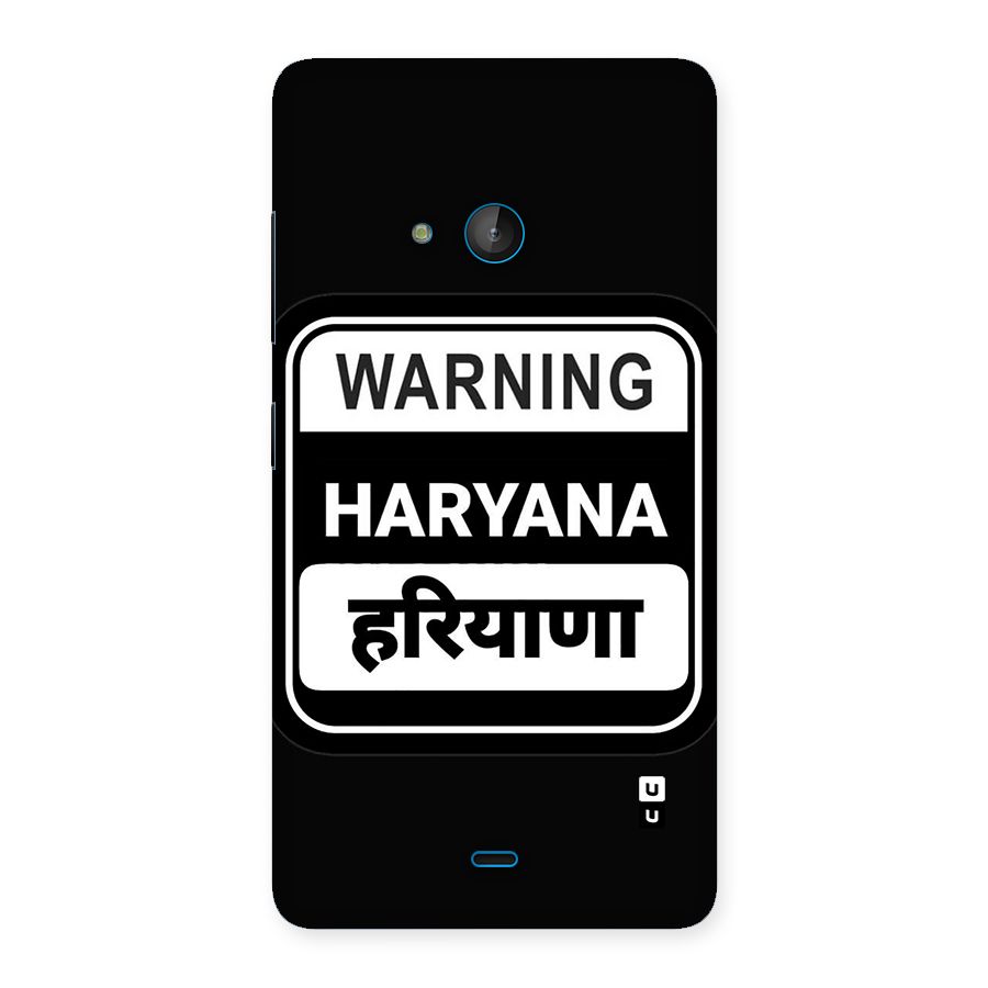 Warning Haryana Back Case for Lumia 540