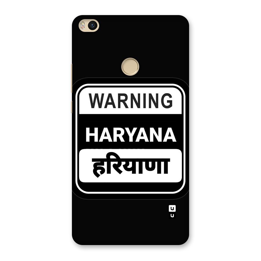 Warning Haryana Back Case for Mi Max 2