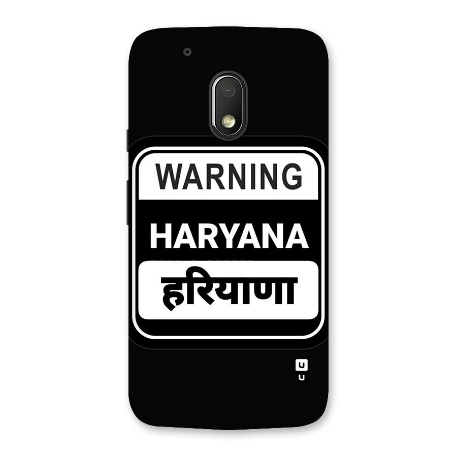 Warning Haryana Back Case for Moto G4 Play