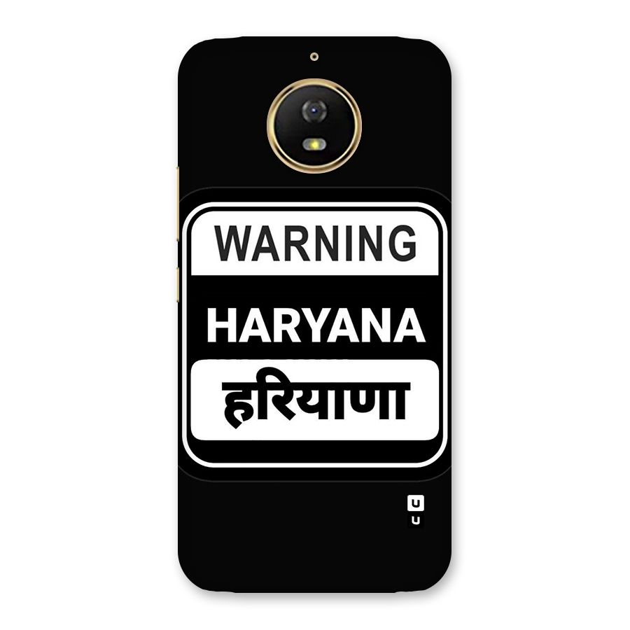 Warning Haryana Back Case for Moto G5s