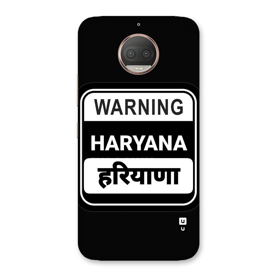 Warning Haryana Back Case for Moto G5s Plus