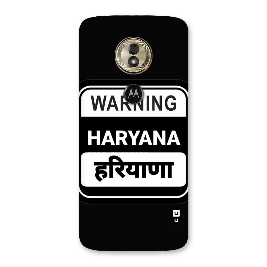 Warning Haryana Back Case for Moto G6 Play