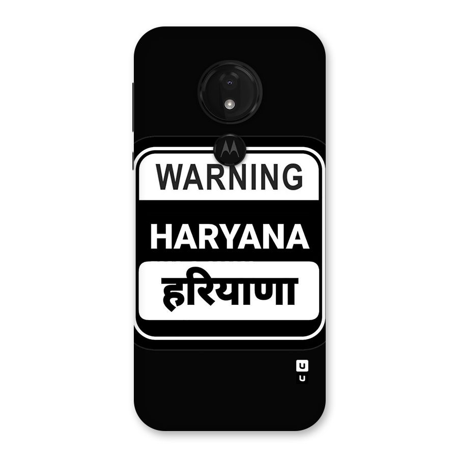 Warning Haryana Back Case for Moto G7 Power