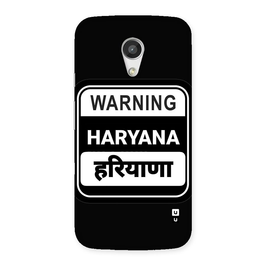 Warning Haryana Back Case for Moto G 2nd Gen