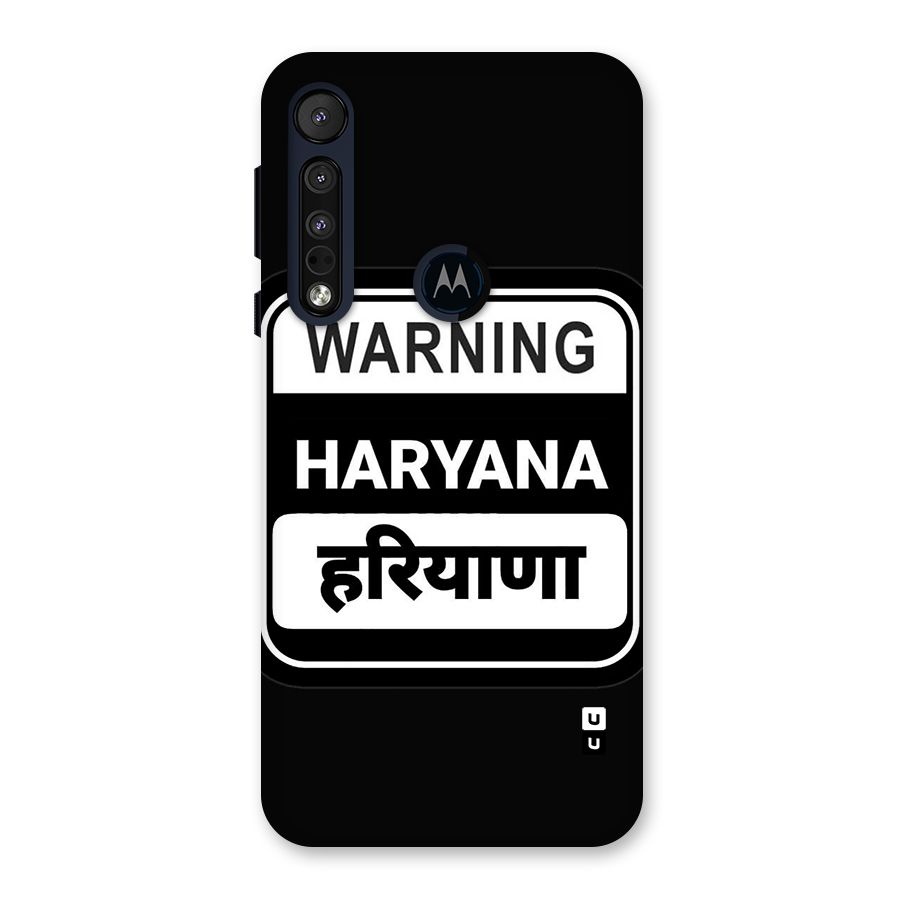 Warning Haryana Back Case for Motorola One Macro