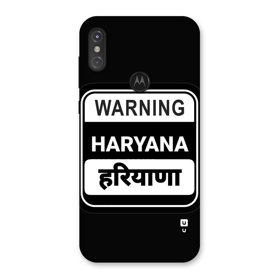 Warning Haryana Back Case for Motorola One Power