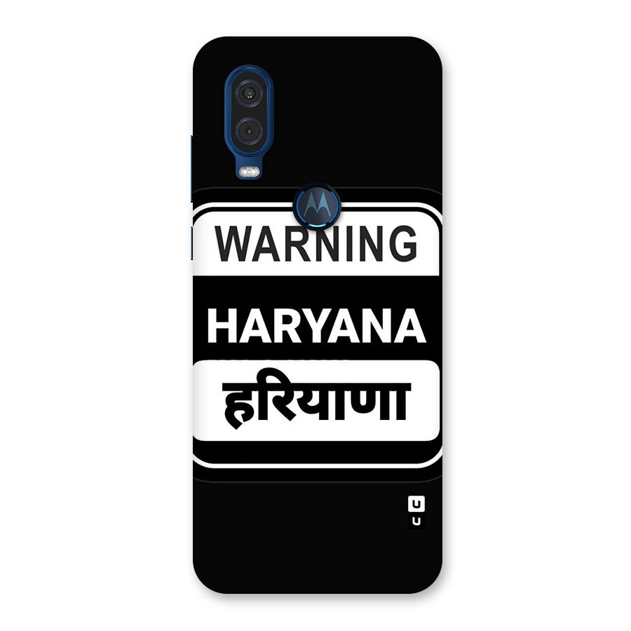 Warning Haryana Back Case for Motorola One Vision