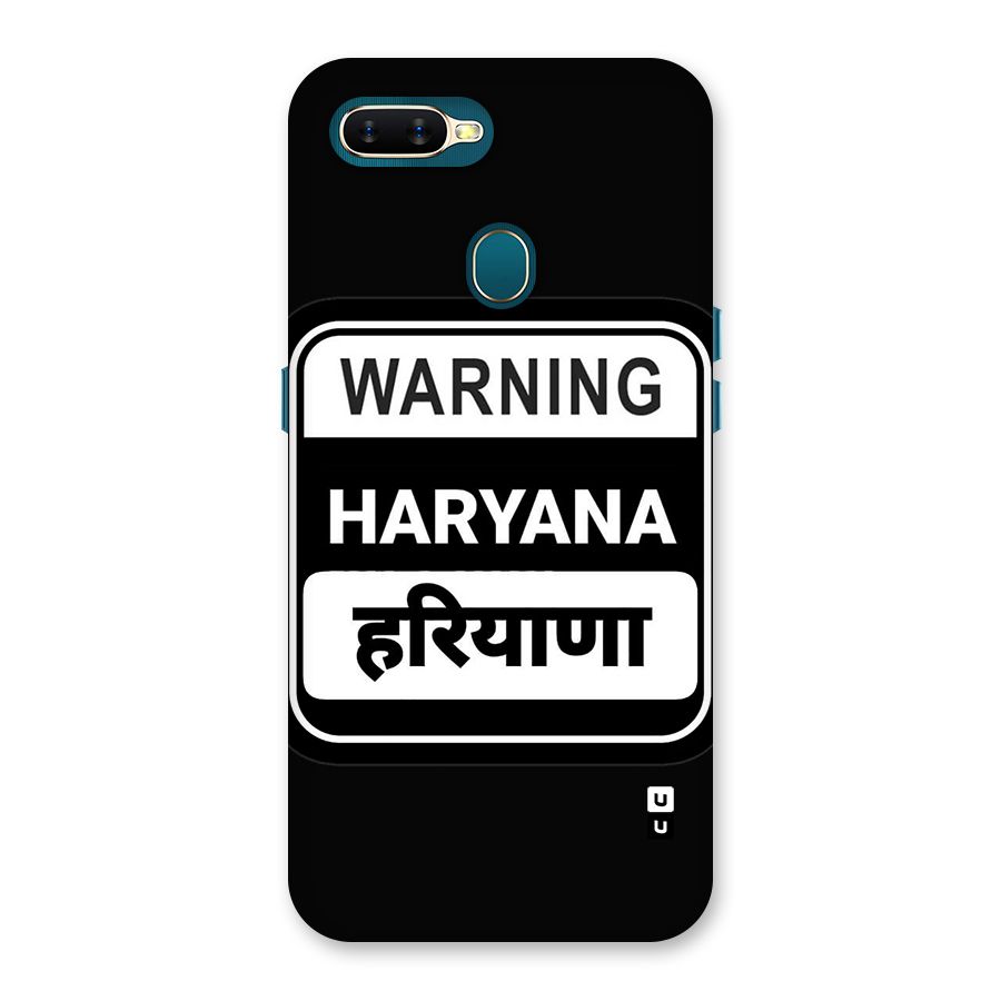 Warning Haryana Back Case for Oppo A12s
