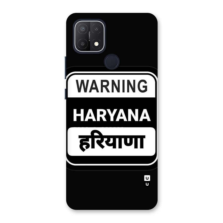 Warning Haryana Back Case for Oppo A15