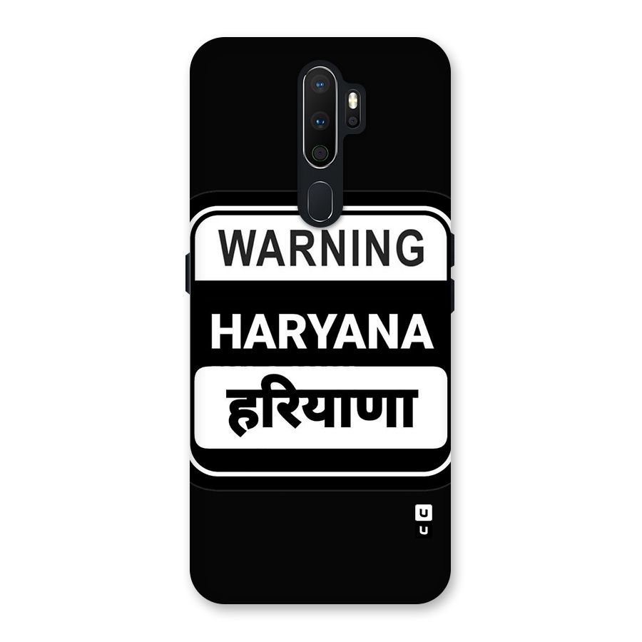 Warning Haryana Back Case for Oppo A5 (2020)