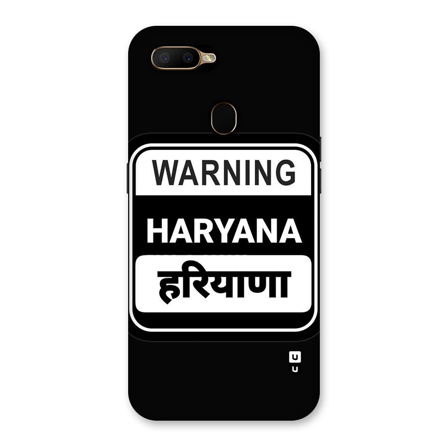 Warning Haryana Back Case for Oppo A5s