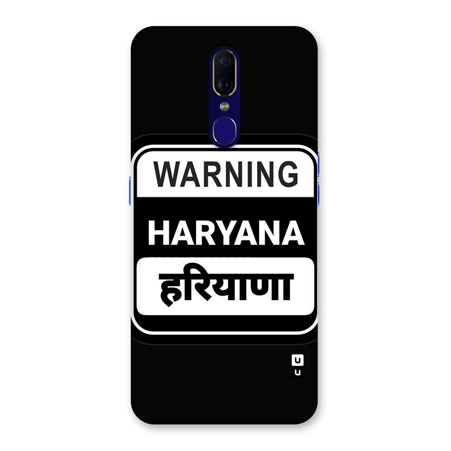 Warning Haryana Back Case for Oppo A9