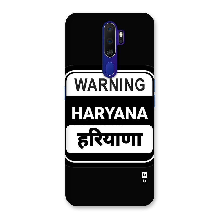 Warning Haryana Back Case for Oppo A9 (2020)