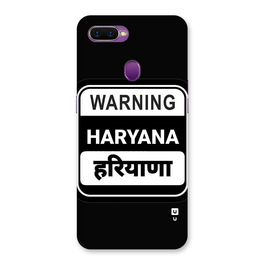 Warning Haryana Back Case for Oppo F9