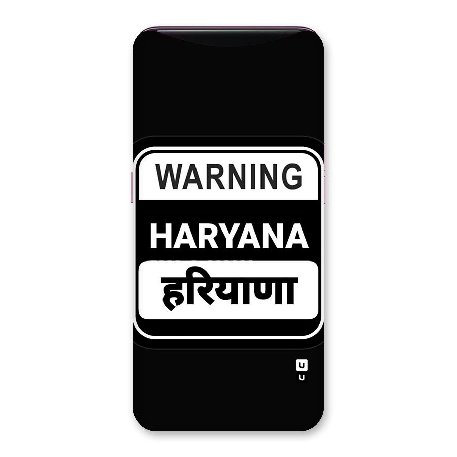 Warning Haryana Back Case for Oppo Find X