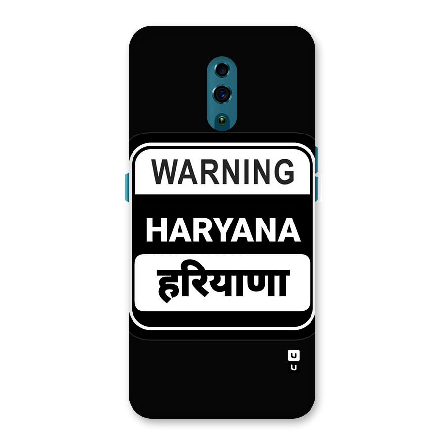 Warning Haryana Back Case for Oppo Reno