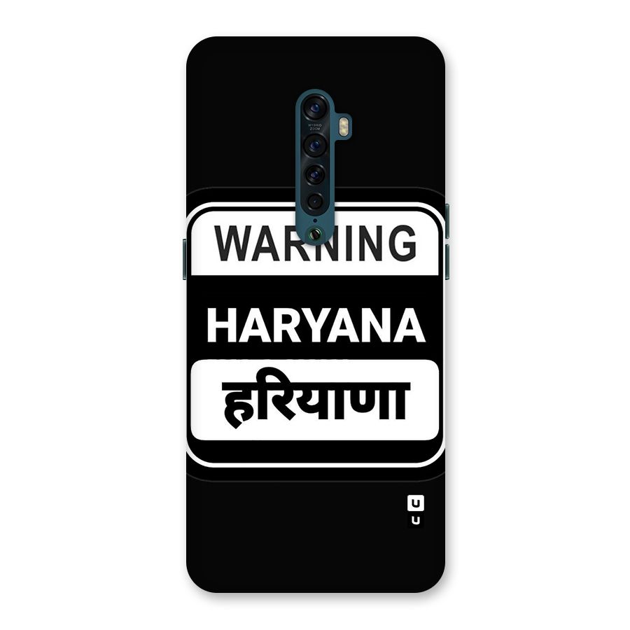 Warning Haryana Back Case for Oppo Reno2