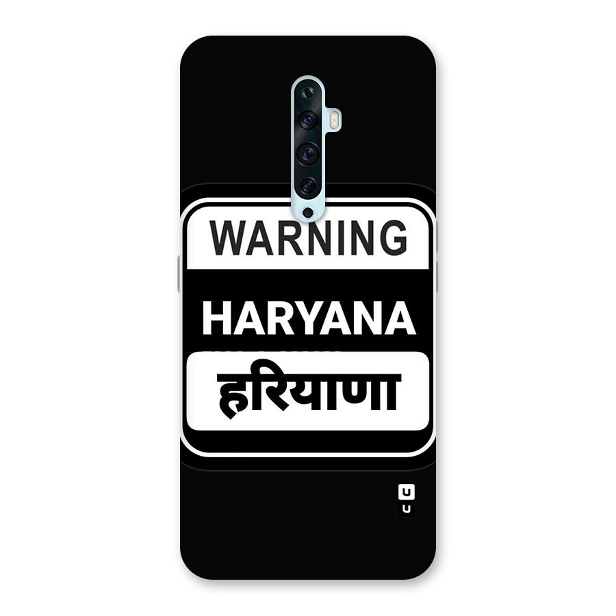 Warning Haryana Back Case for Oppo Reno2 F