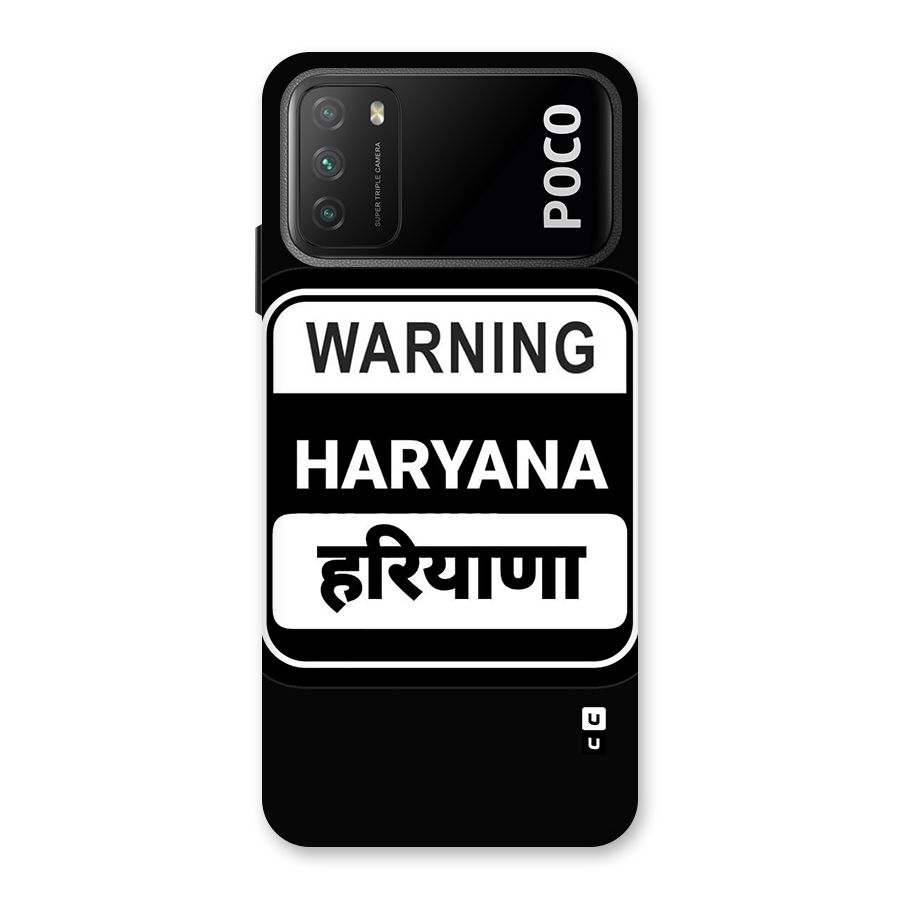 Warning Haryana Back Case for Poco M3