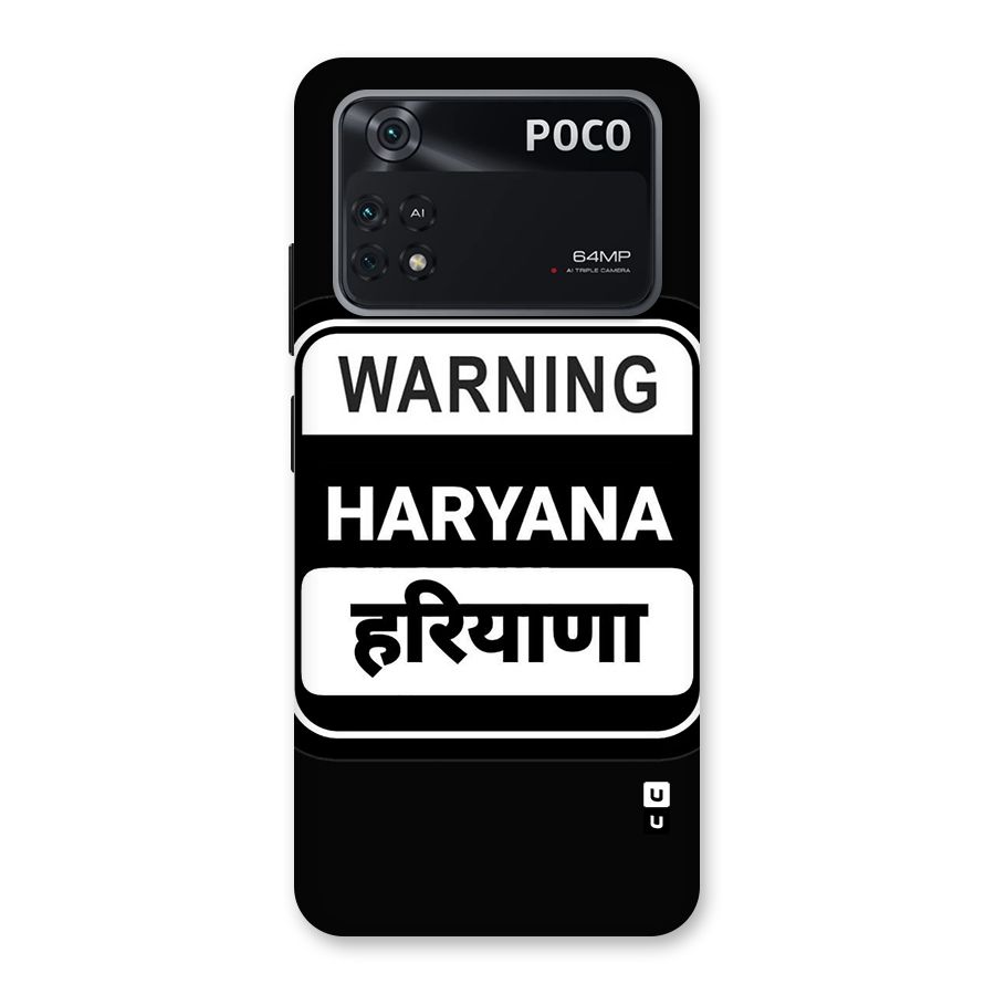 Warning Haryana Back Case for Poco M4 Pro 4G