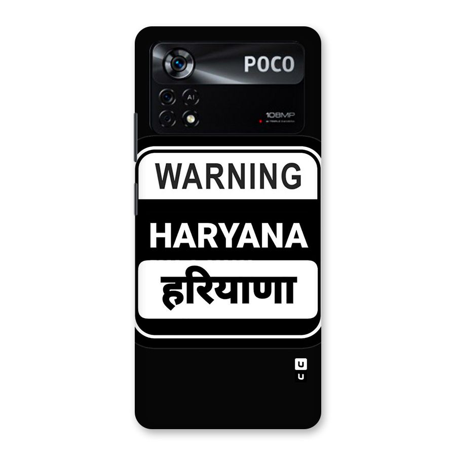 Warning Haryana Back Case for Poco X4 Pro 5G