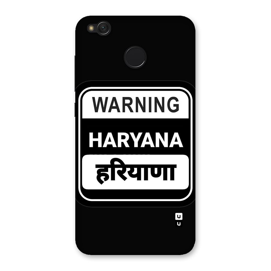 Warning Haryana Back Case for Redmi 4