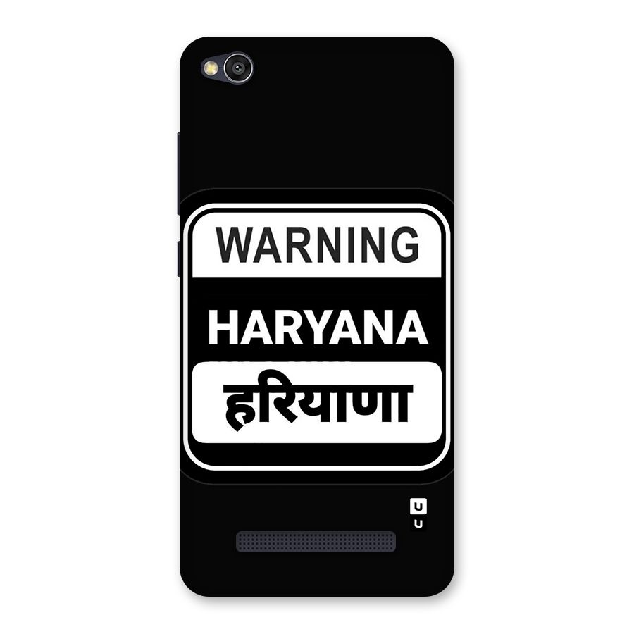 Warning Haryana Back Case for Redmi 4A