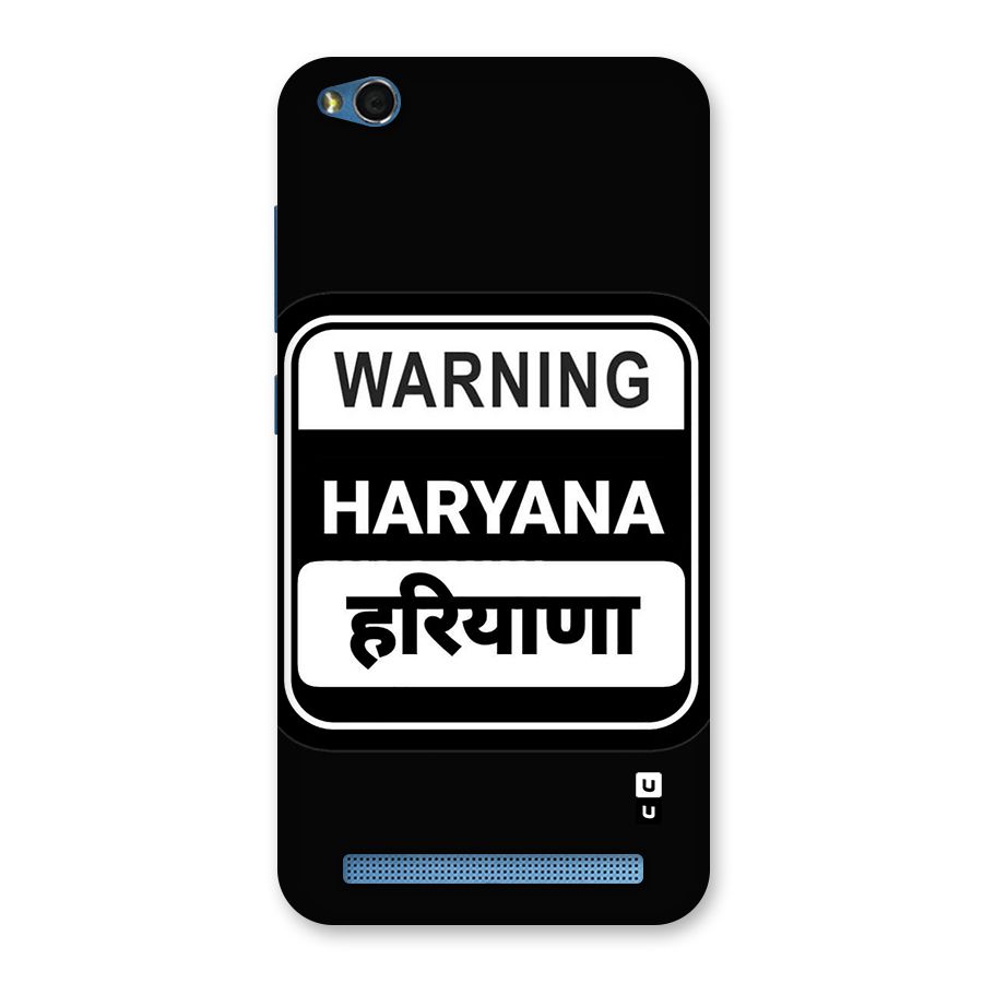 Warning Haryana Back Case for Redmi 5A