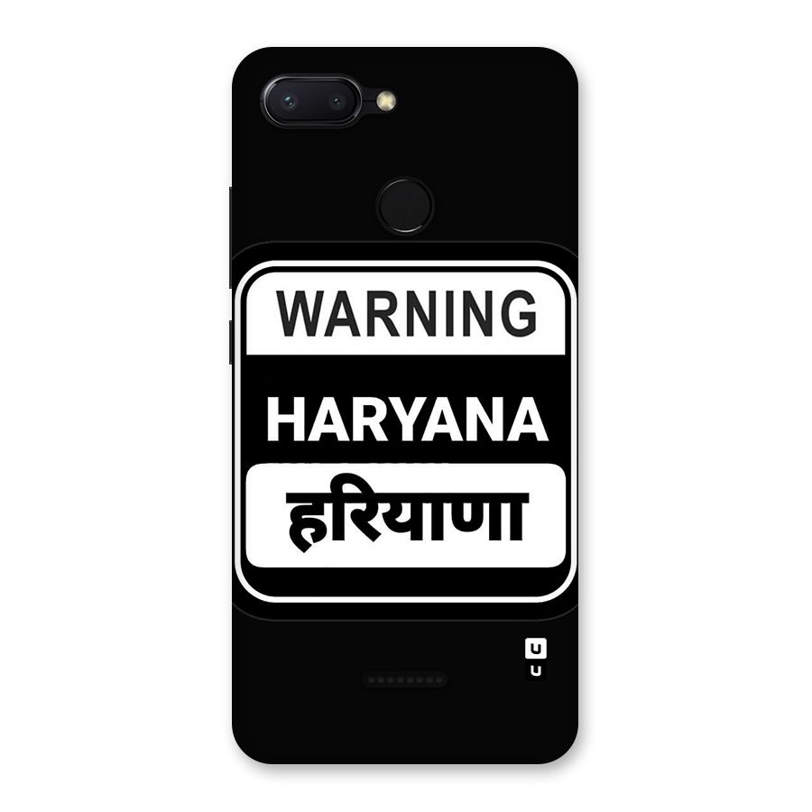 Warning Haryana Back Case for Redmi 6