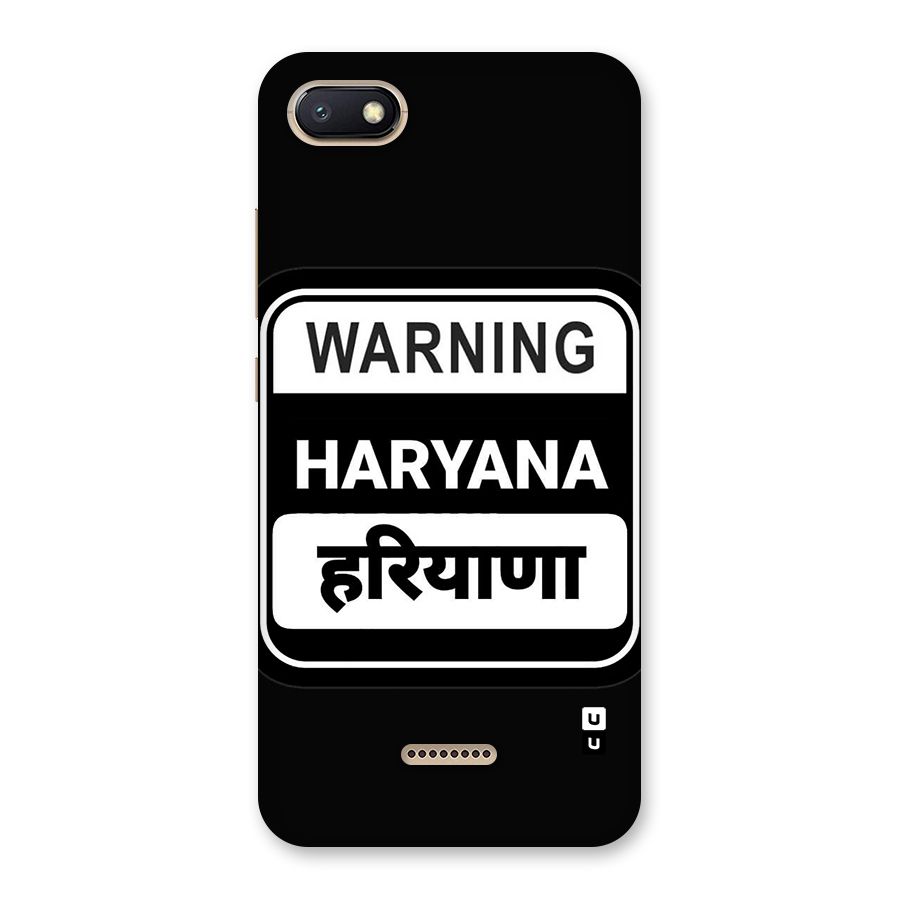 Warning Haryana Back Case for Redmi 6A