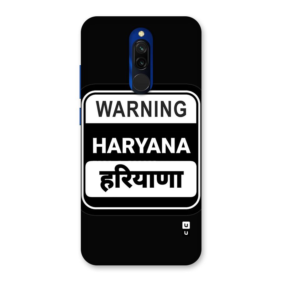 Warning Haryana Back Case for Redmi 8