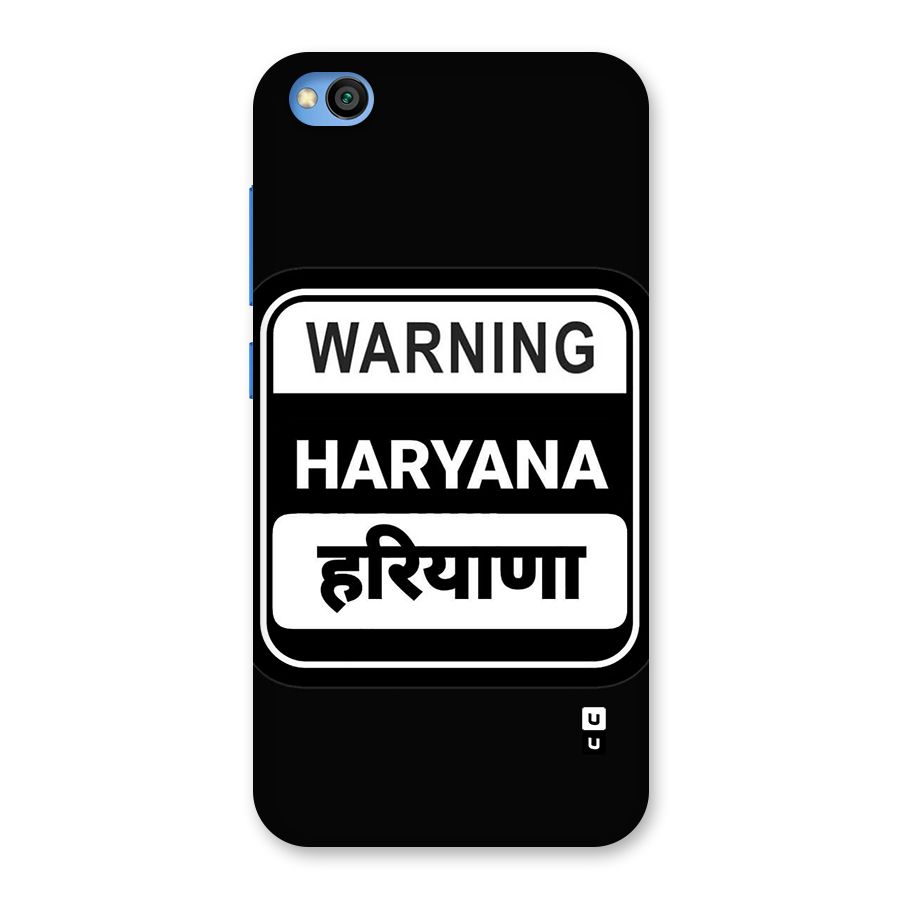 Warning Haryana Back Case for Redmi Go