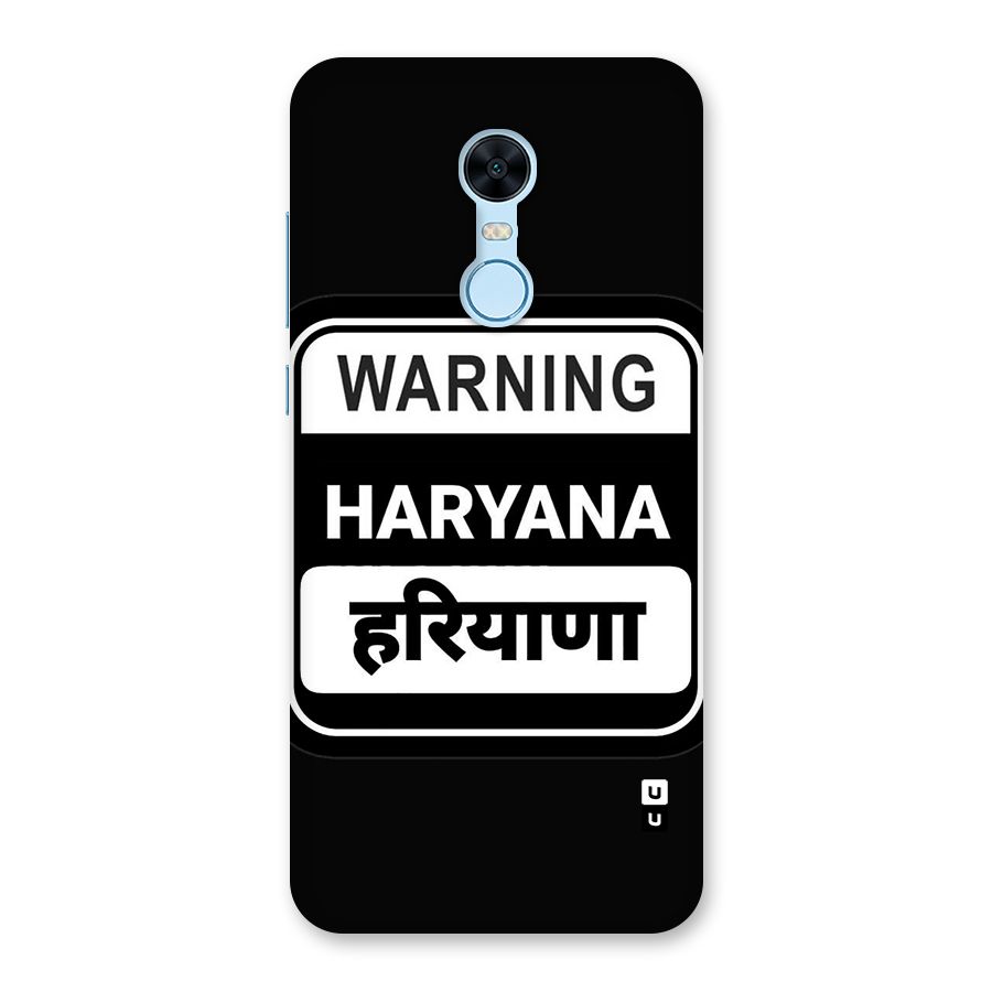Warning Haryana Back Case for Redmi Note 5