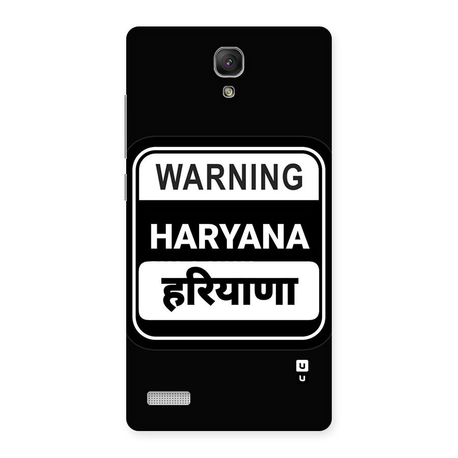 Warning Haryana Back Case for Redmi Note Prime