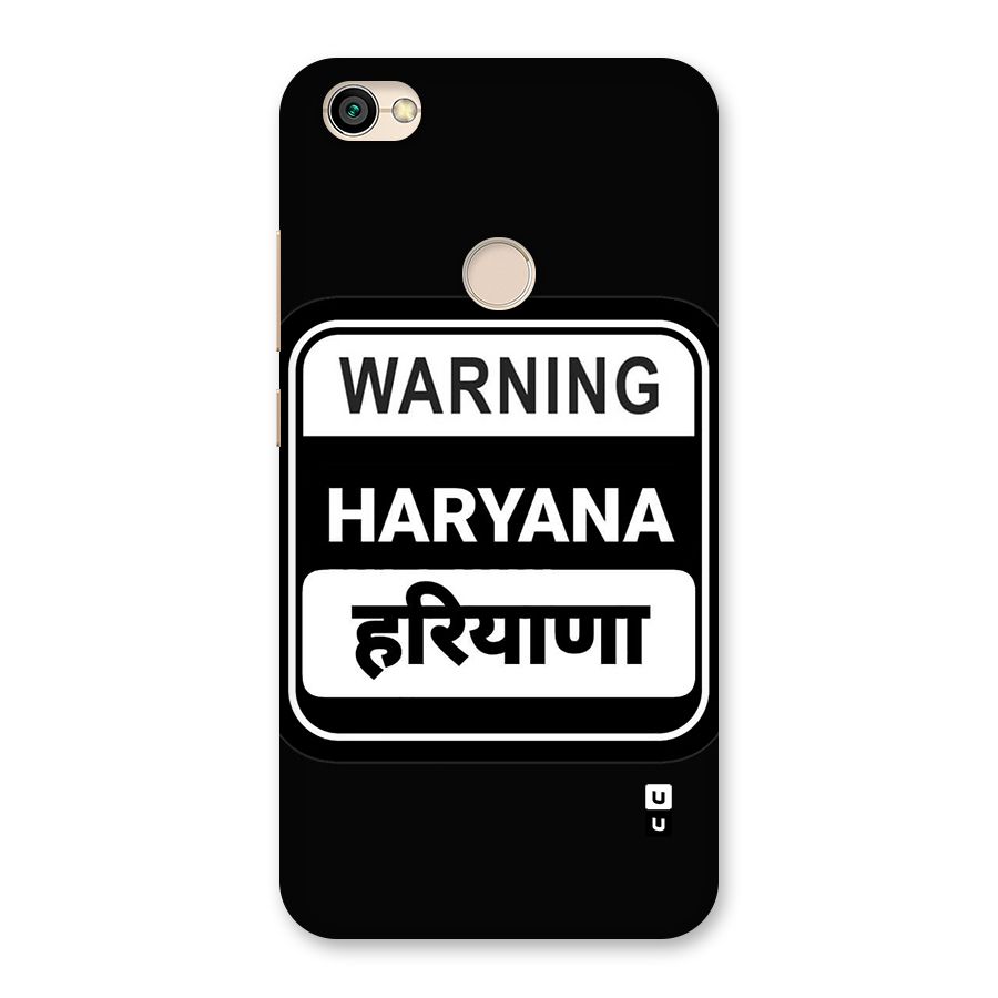 Warning Haryana Back Case for Redmi Y1 2017