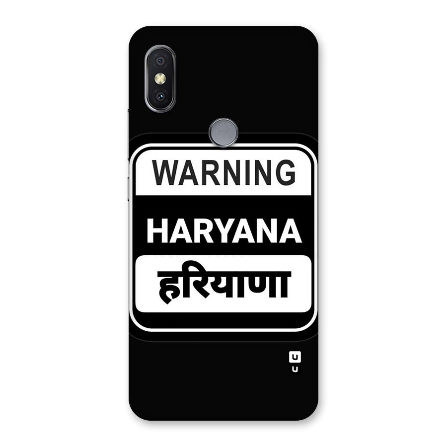 Warning Haryana Back Case for Redmi Y2