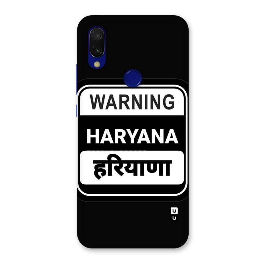 Warning Haryana Back Case for Redmi Y3
