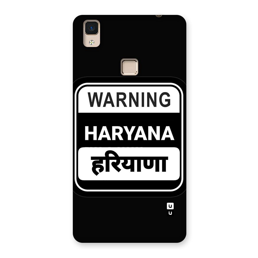 Warning Haryana Back Case for V3 Max